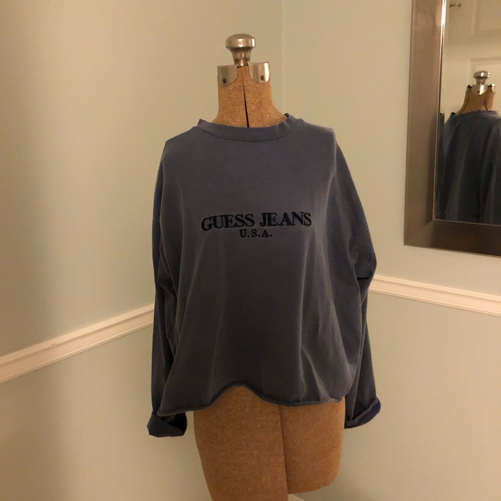 Guess Jeans Embroidered Logo Crop Top